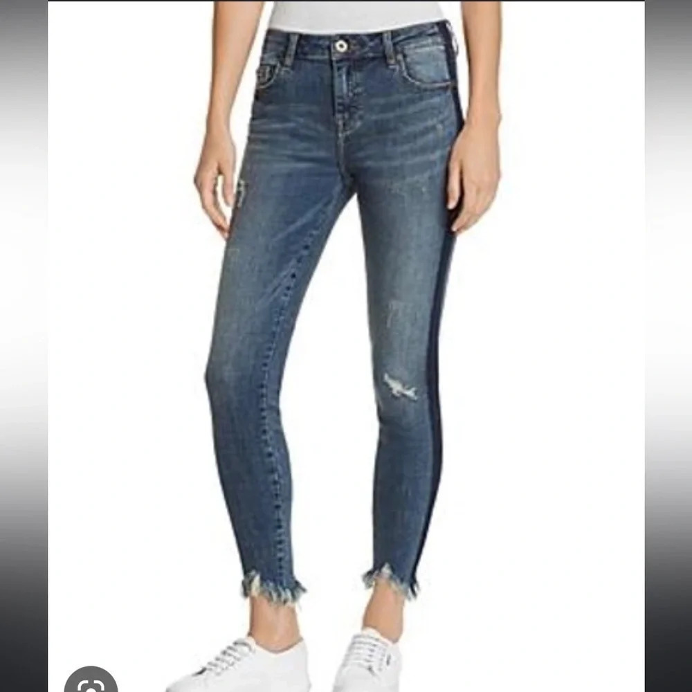 PISTOLA AUDREY SIDE STRIPE DISTRESSED SKINNY JEANS